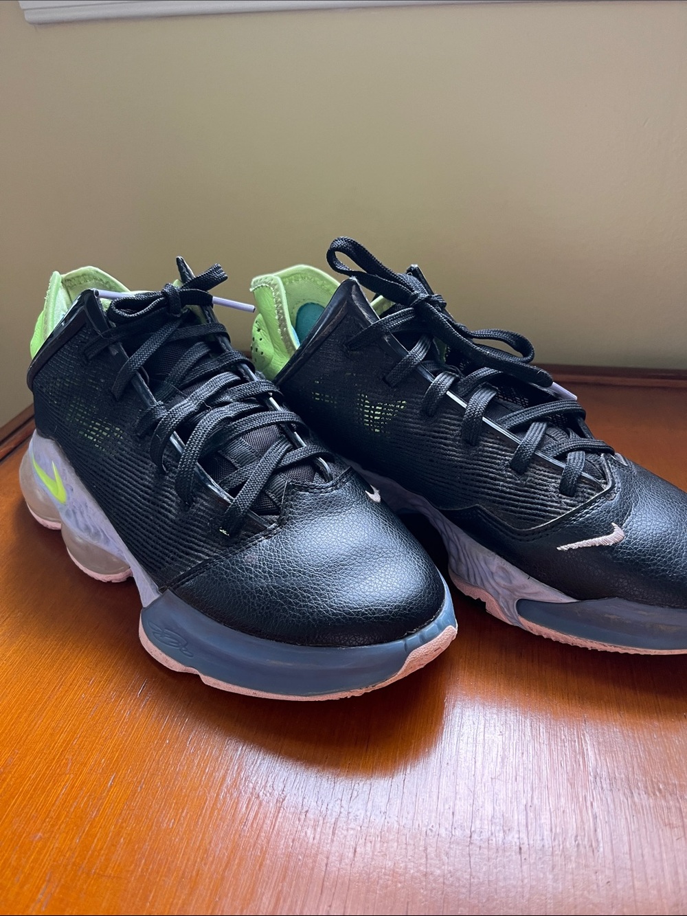 LeBron Nike Black Sneakers with Neon Green Accents